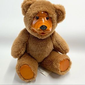 Teddy Bear FTD Collector series brown bear jointed legs wooden face and feet Toy